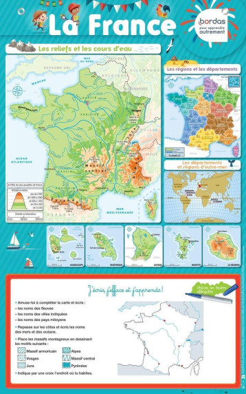 Les Posters effaçables - La France - Nicolas Francescon - BORDAS Les Posters effaçables - La France - Nicolas Francescon - BORDAS